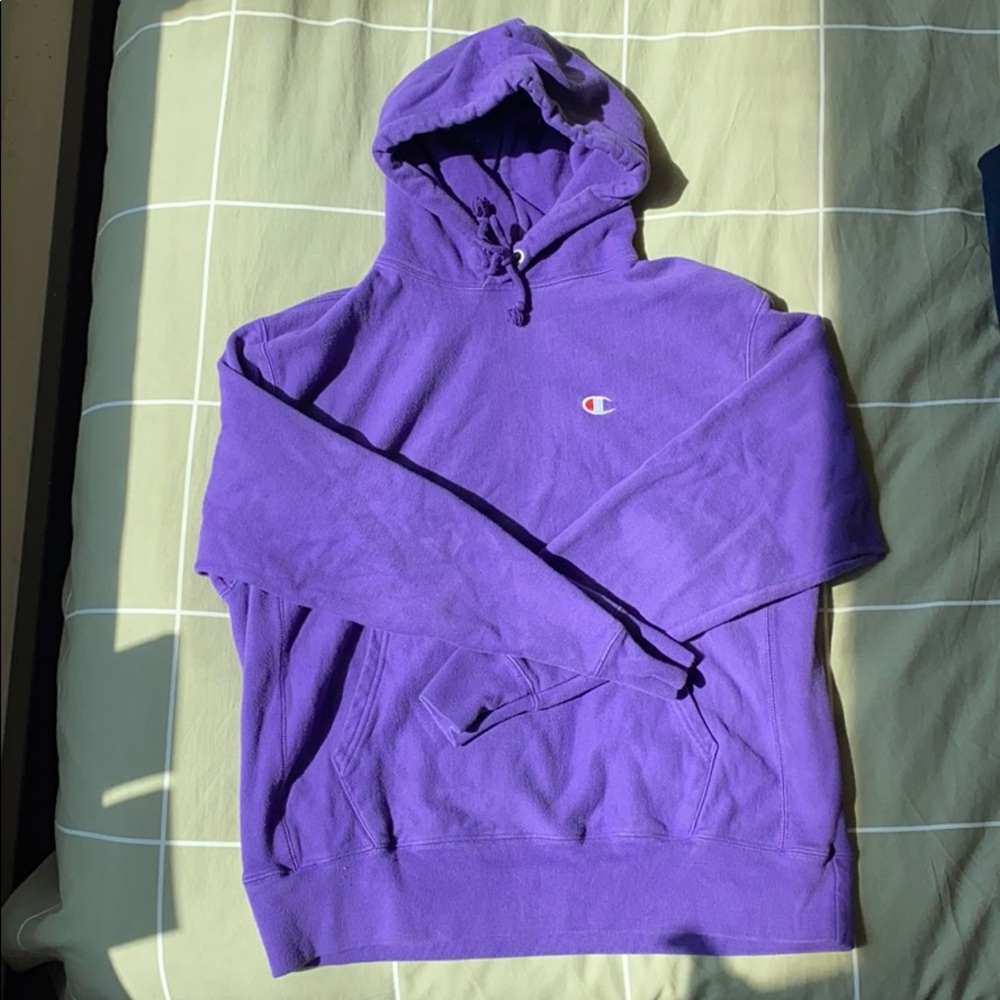 Purple Champion Reverse Weave Hoodie Men’s L